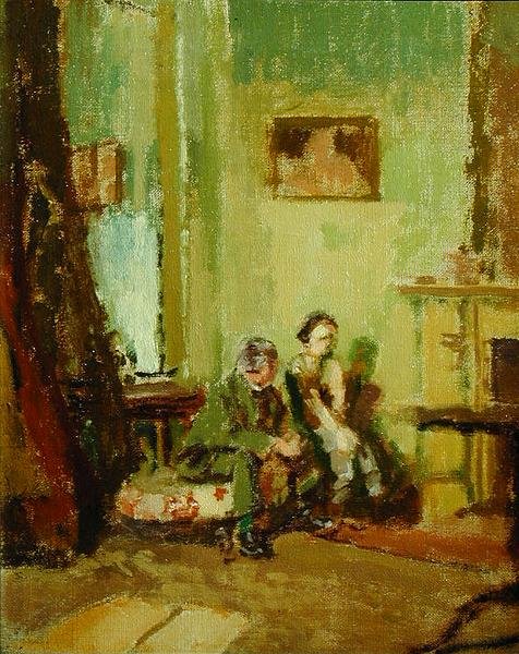 Fortælle historien, ca. 1914 (olie på lærred) af Walter Richard Sickert