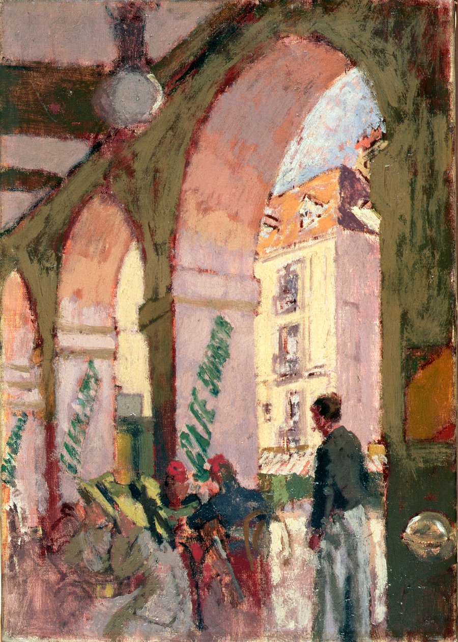 The Cafe Suisse, eller Cafe des Arcades, Dieppe (olie på lærred) af Walter Richard Sickert