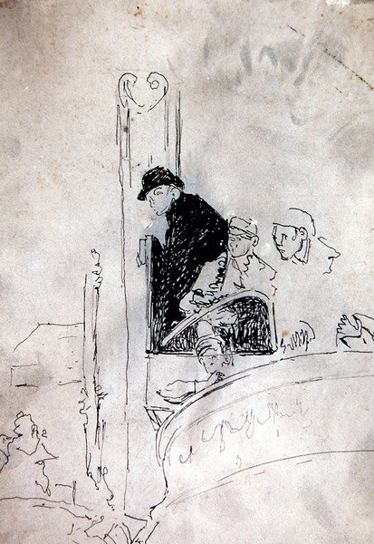 The Gallery of the Old Bedford, ca. 1895-1900 (pen og blæk på papir) af Walter Richard Sickert