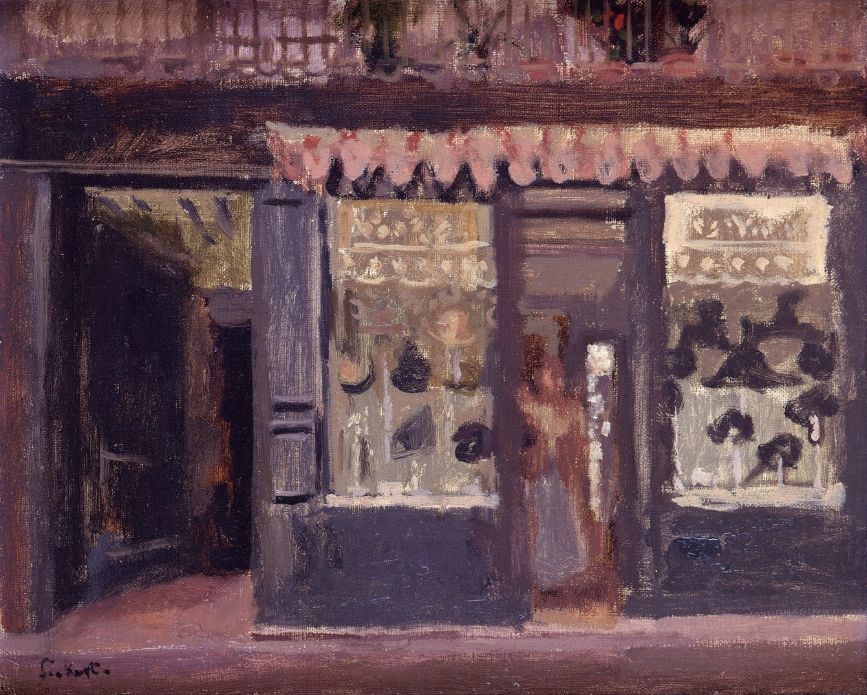 Hattebutikken (olie på lærred) af Walter Richard Sickert