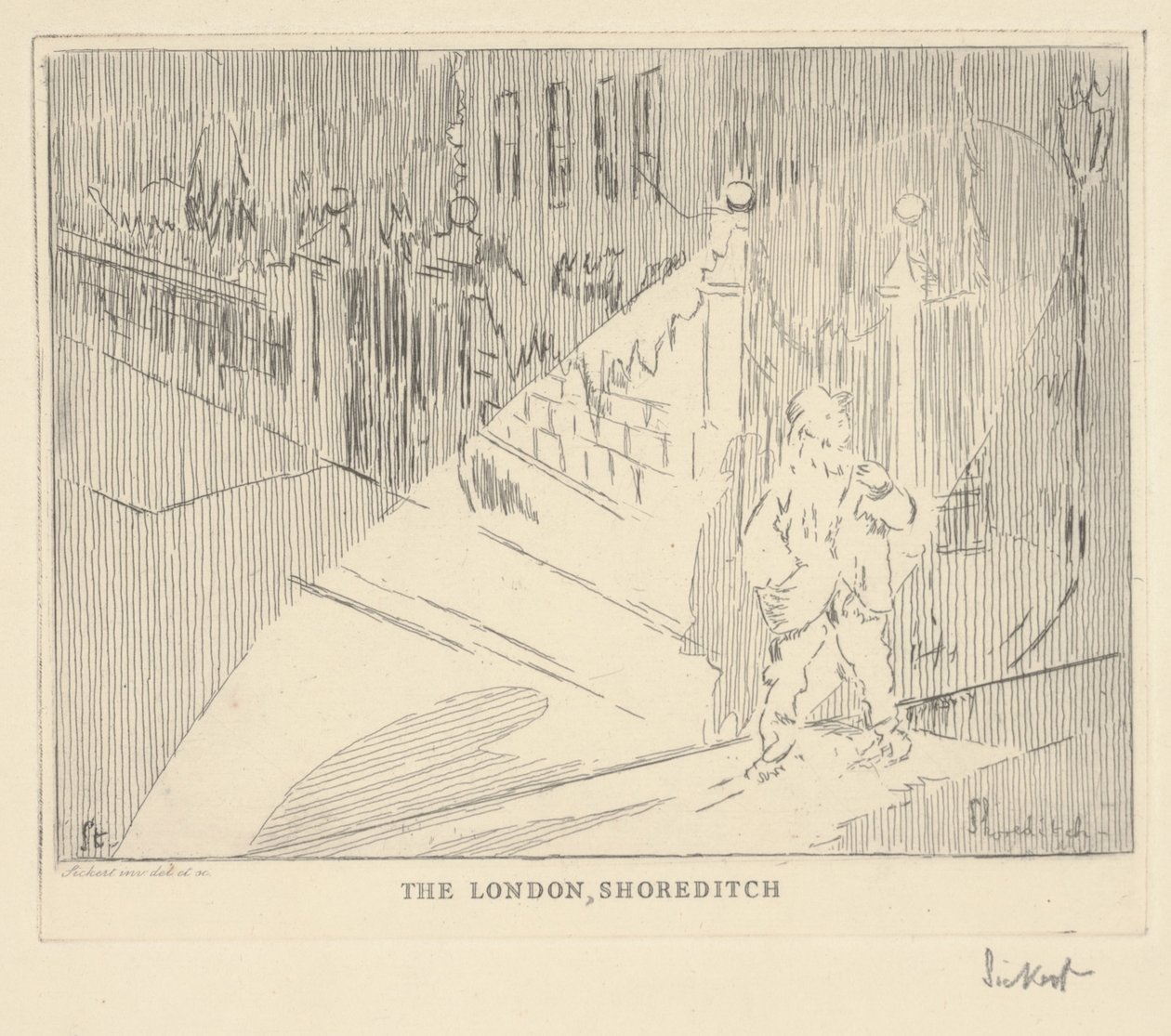 The London Shoreditch (ætsning) af Walter Richard Sickert