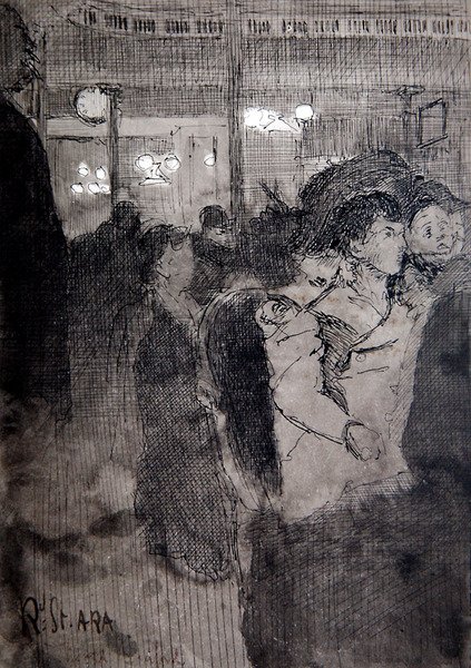 The Old Bedford (pen, blæk og vask om bord) af Walter Richard Sickert
