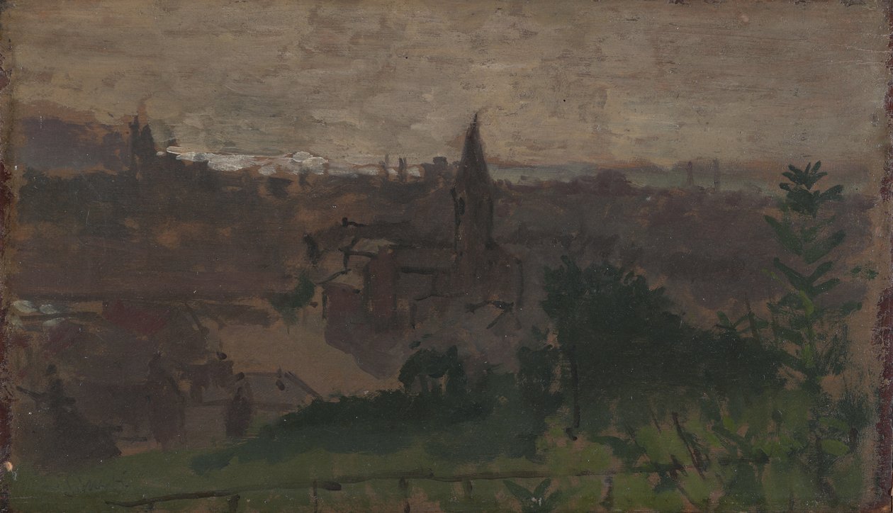Udsigt over Dieppe med Eglise du Pollet, ca. 1890 af Walter Richard Sickert