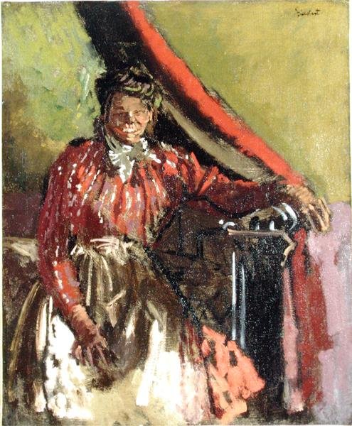 Kvinde siddende på en seng af Walter Richard Sickert