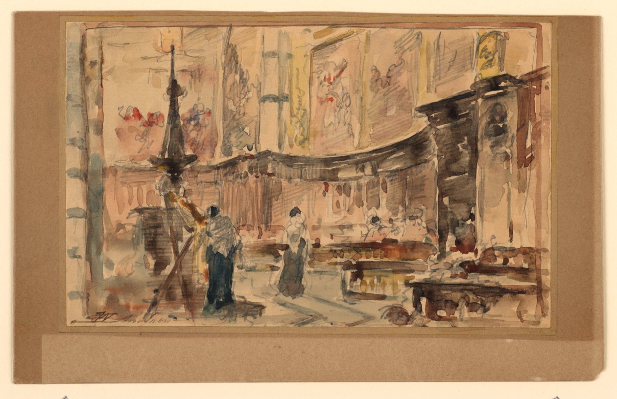 Nederste del af koret, Siena-katedralen af Walter Shirlaw