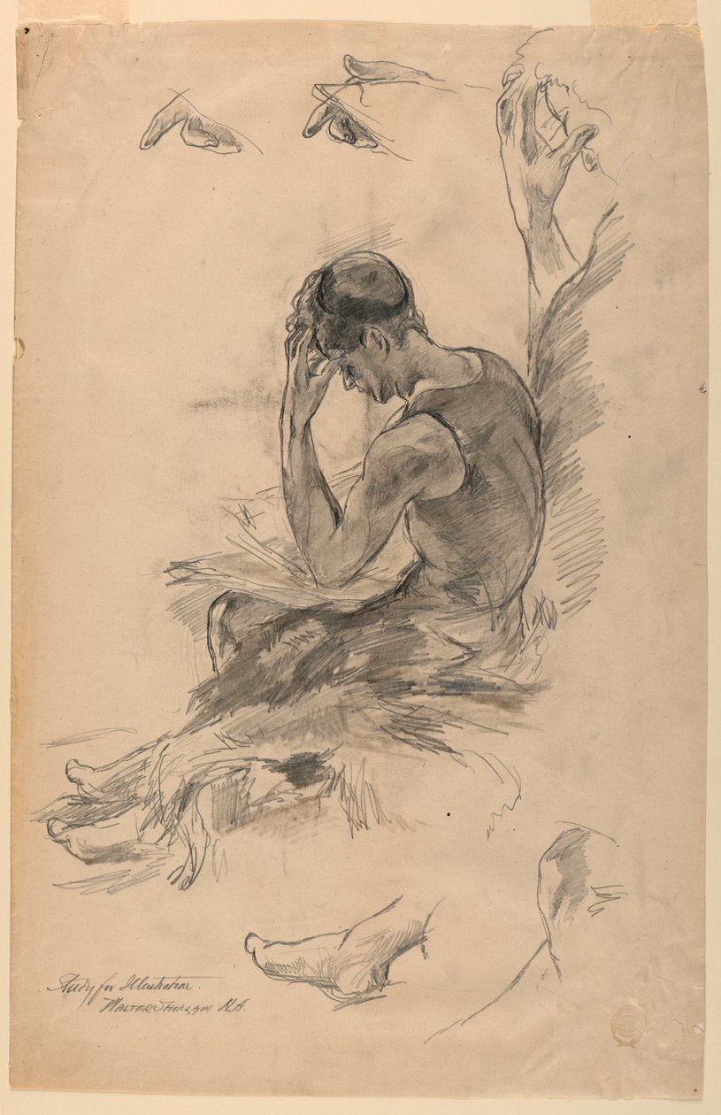 Studie til illustration af Walter Shirlaw