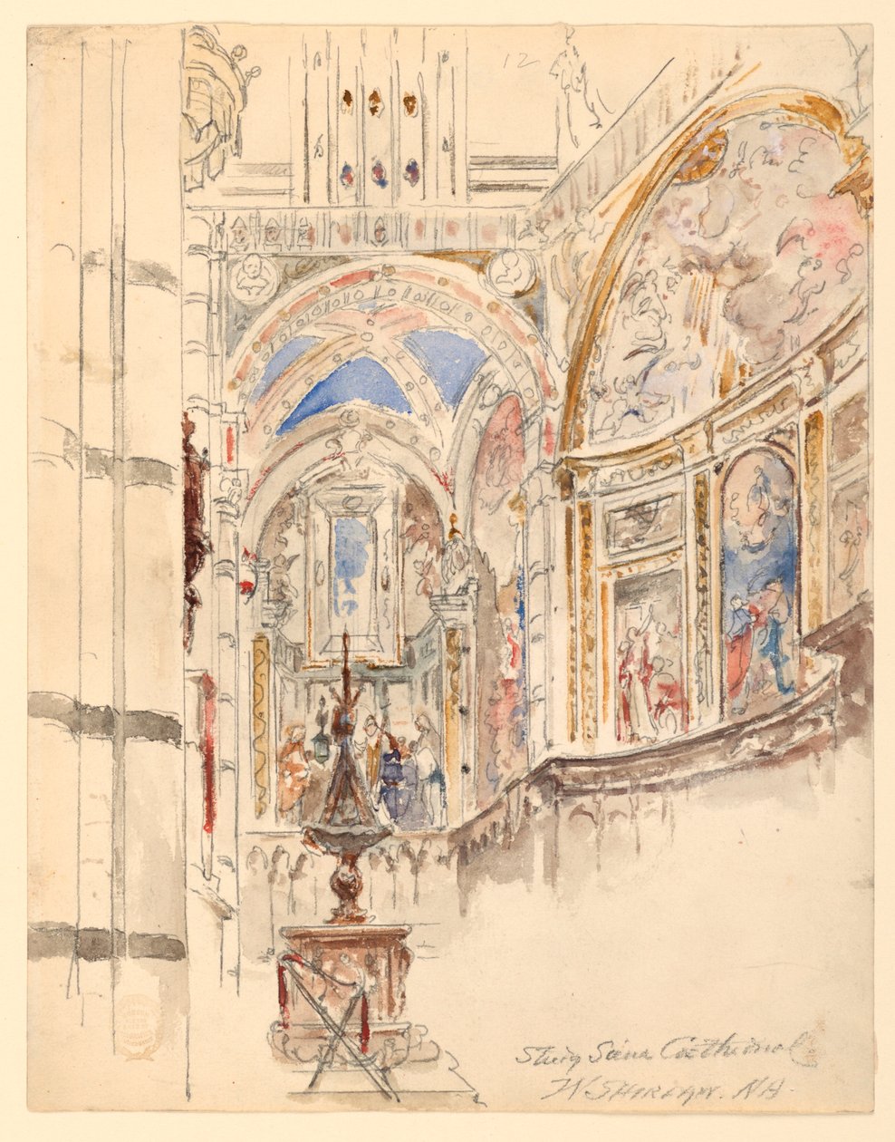 Studie af Siena-katedralen af Walter Shirlaw