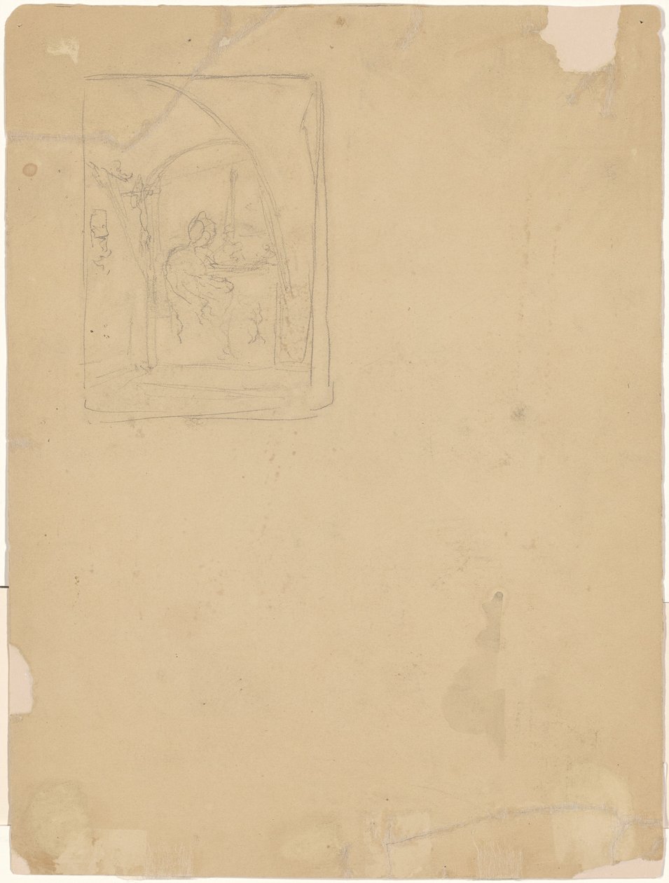 Studie af et interiør [verso] af Walter Shirlaw