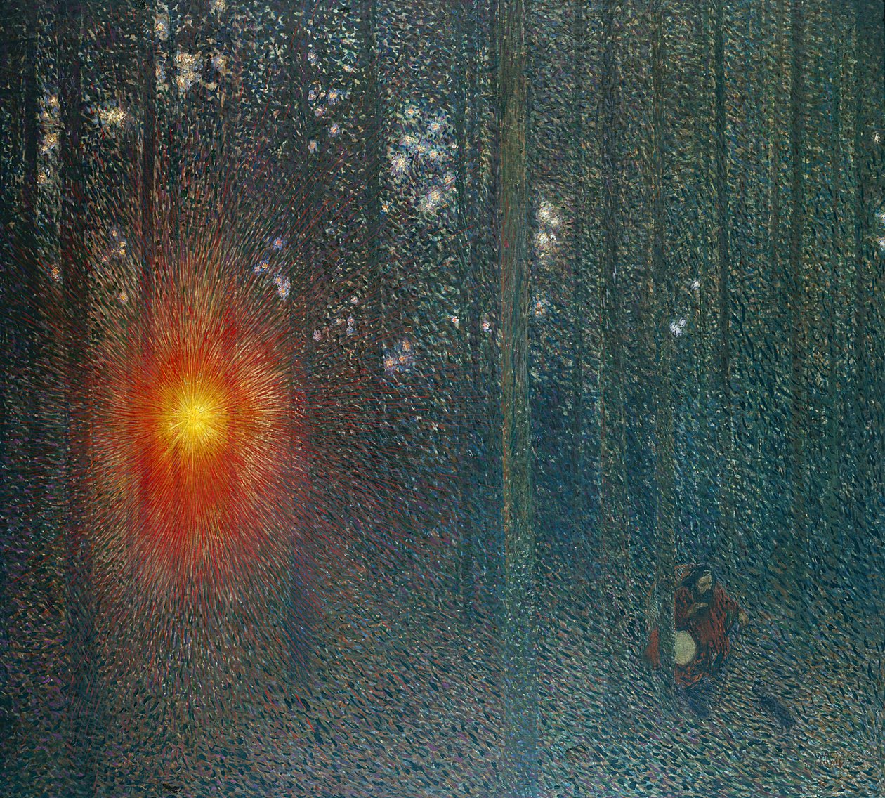 Aften, ca. 1900 (olie på lærred) af Walter Sigmund Hampel