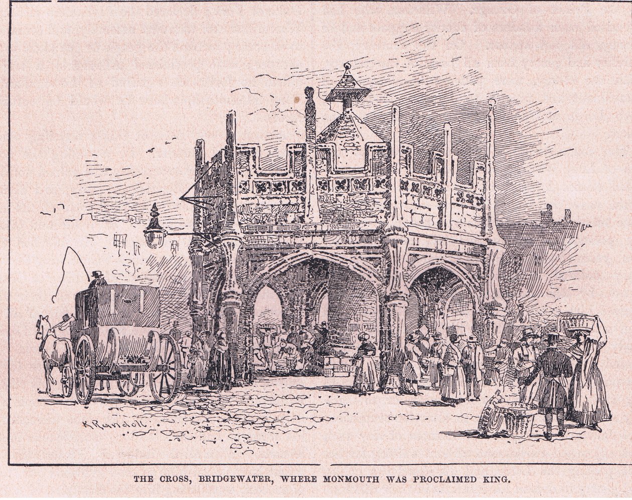 Korset, Bridgewater, hvor Monmouth blev udråbt til konge i 1685 AD af Walter Stanley Paget
