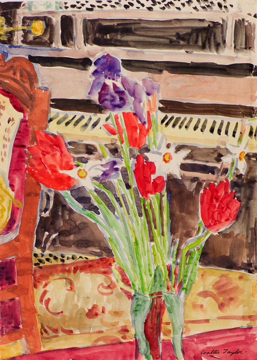 Blomsterstykke (akvarel) af Walter Taylor