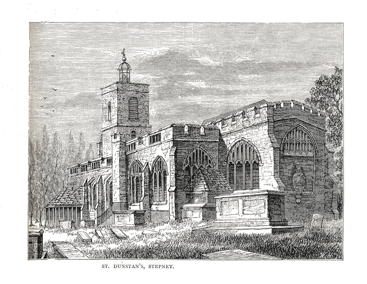 St.Dunstans Stepney. Fra en udsigt taget i 1803 af Walter Thornbury