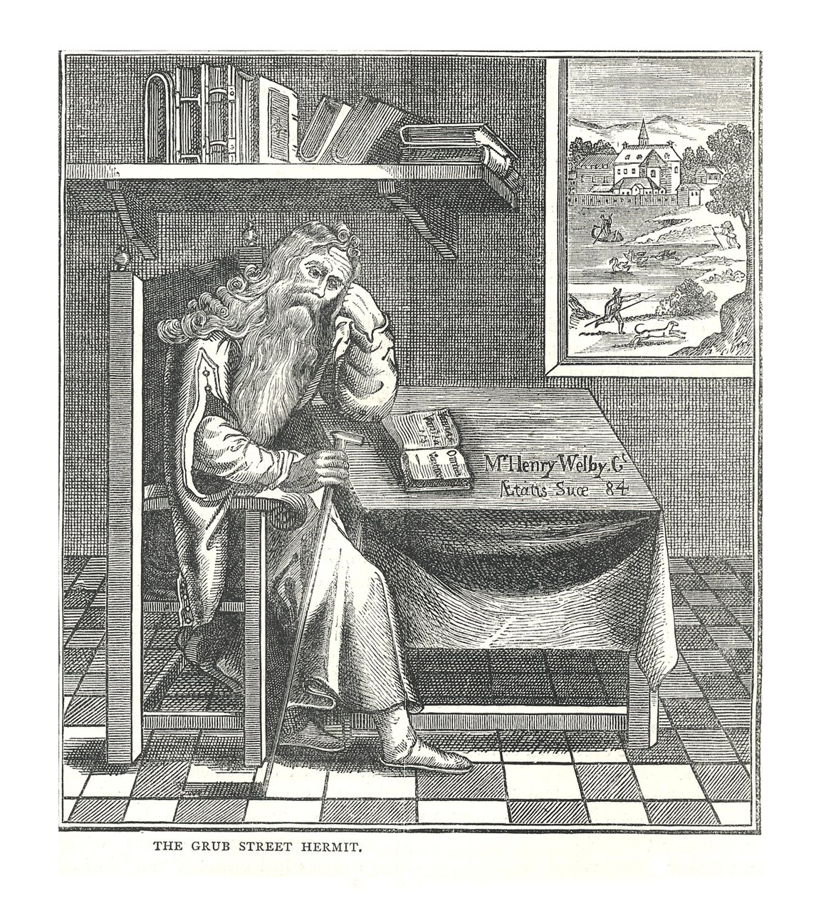 Grub Street Eremit. Fra et billede udgivet af Richardson, 1878 af Walter Thornbury