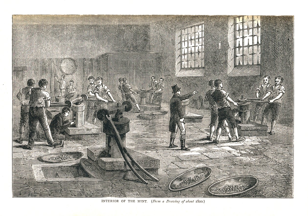 Møntens indre fra en tegning fra omkring 1800, 1878 af Walter Thornbury