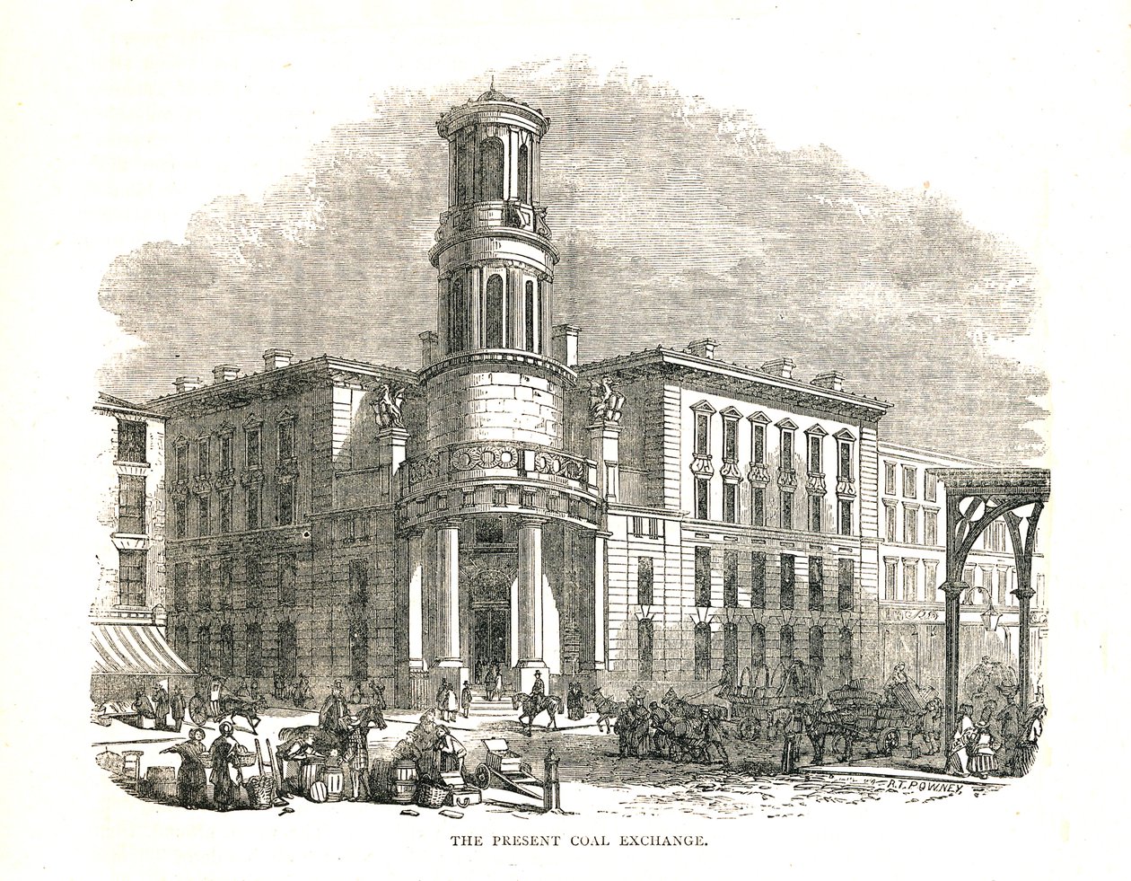 Den nuværende kulbørs, åbnet af Prince Albert i 1849, Thames Street, 1878 af Walter Thornbury