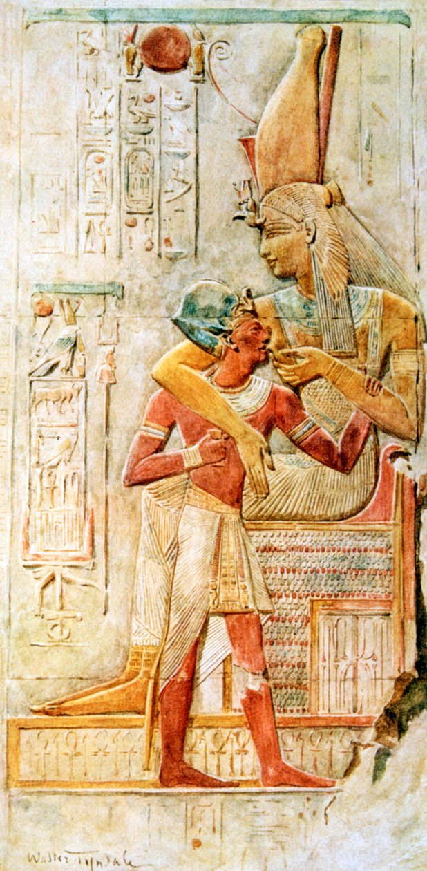 Egyptiske hieroglyffer, Abydos, Egypten, 1910 af Walter Tyndale