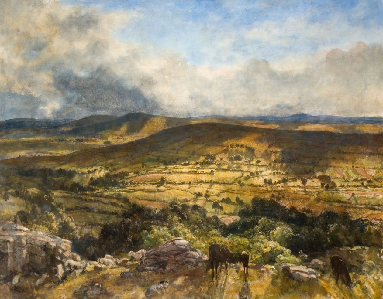 Widecombe In The Moor, Devon, 1922. af Walter Westley Russell