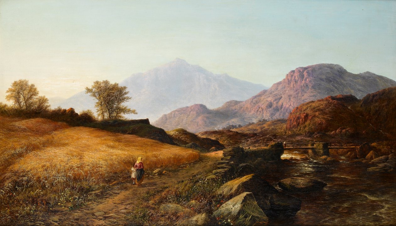 Høsttid ved floden Lleder, North Wales, 1874 af Walter Williams