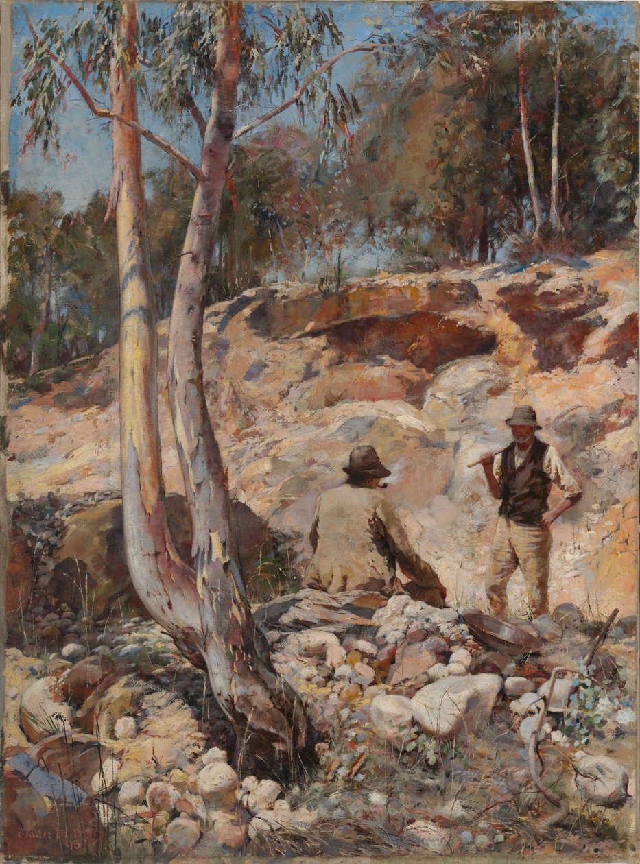 Fossickers - af Walter Herbert Withers (1854-1914) - 1893 - Olie på lærred - 67,7x49 - National Gallery of Australia, Canberra af Walter Withers