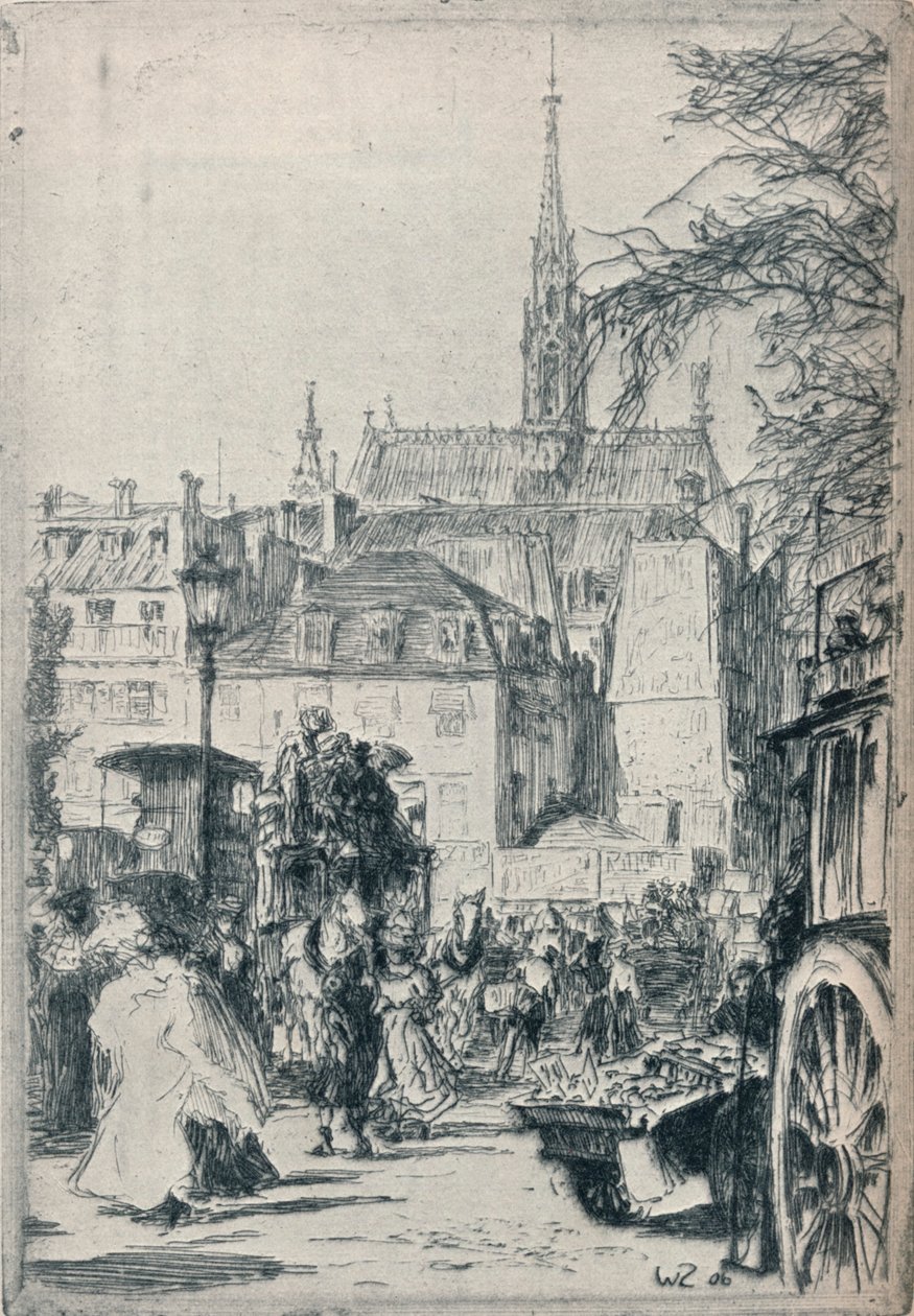 Place St. Michel, Paris, c1913 af Walter Zeising