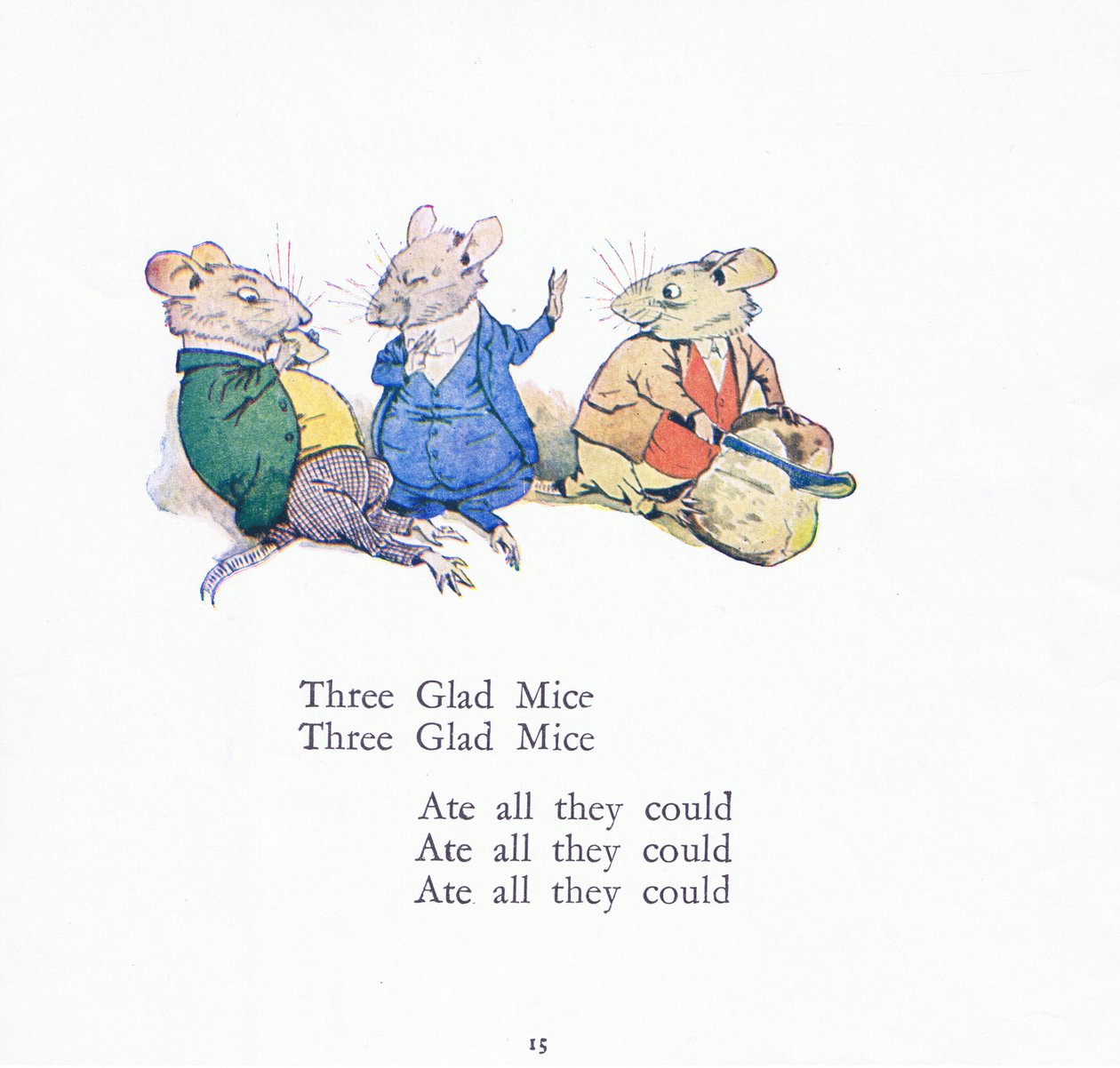 Tre glade mus, tre glade mus, spiste alt, hvad de kunne af Walton Corbould