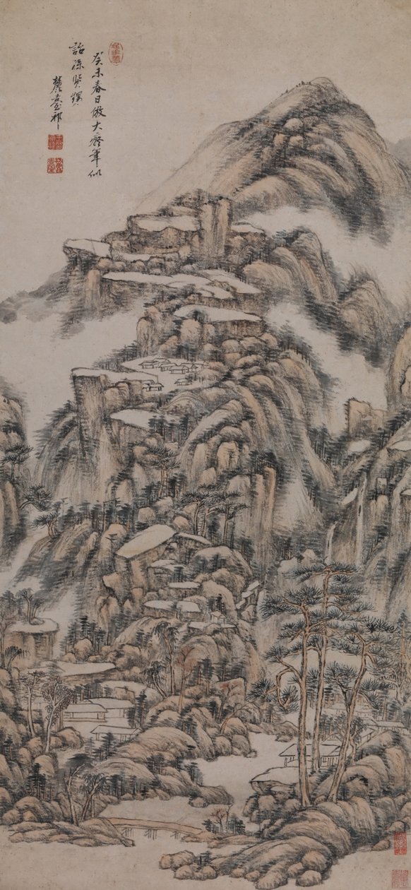 Landskab efter Huang Gongwangs stil af Wang Yuanqi