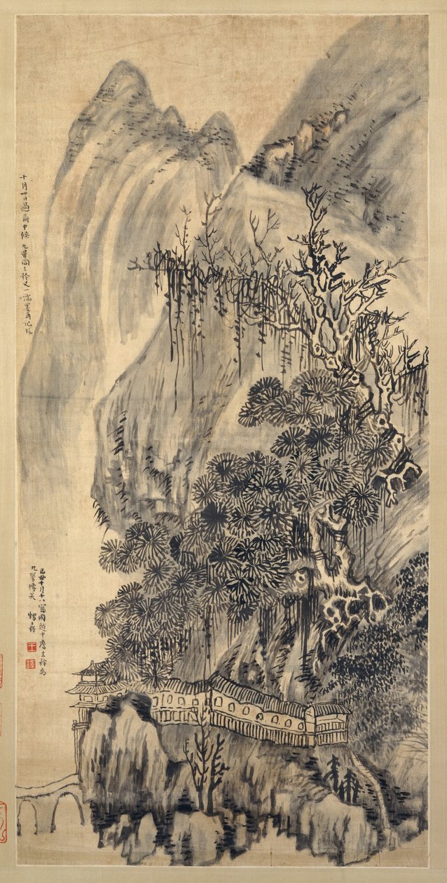 Landskab, dateret 1649. af Wang Duo