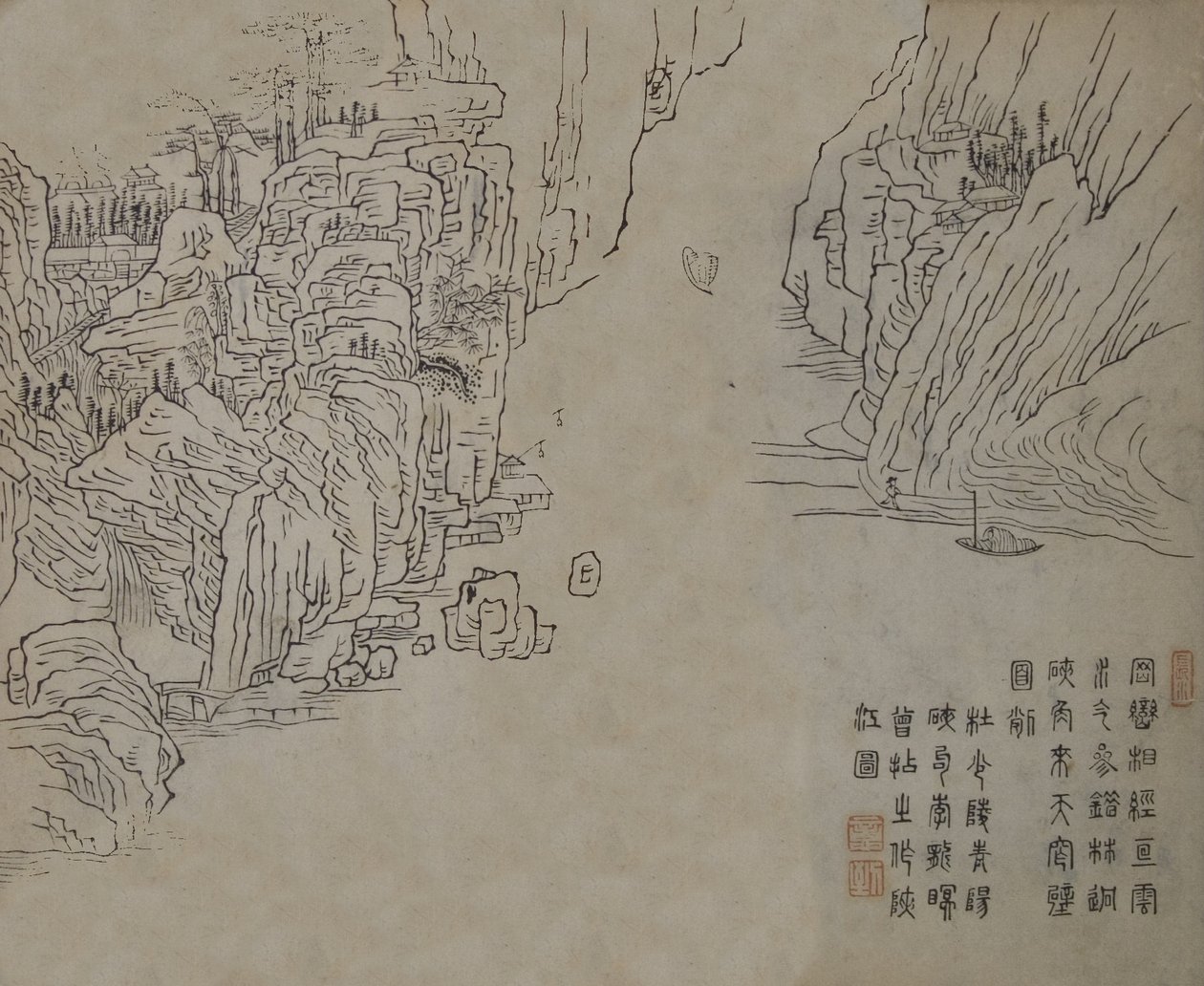 Blad fra Mustard Seed Garden Manual of Painting Jieziyuan huazhuan..., sandsynligvis 1878-udgave. af Wang Gai