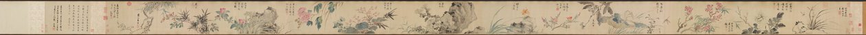 Blomster af fire årstider, med digte, 1531. af Wang Guxiang