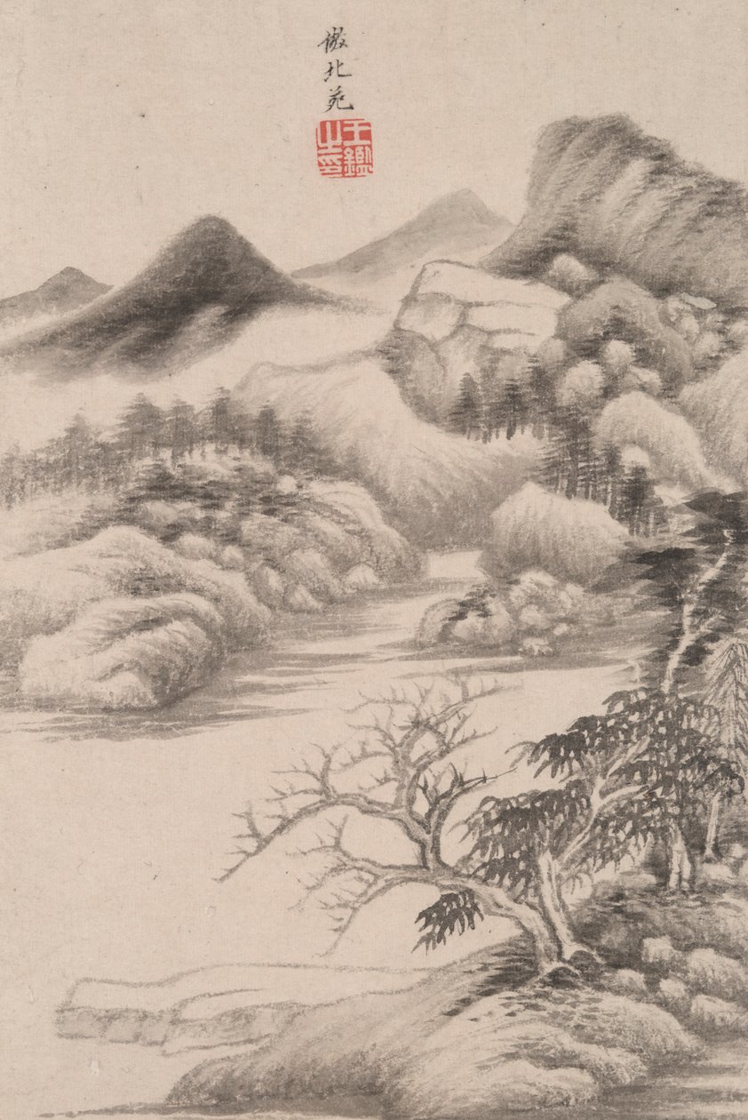 Landskab i stil med forskellige gamle mestre: Landskab efter Dong Yuan (aktiv 934 af Wang Jian