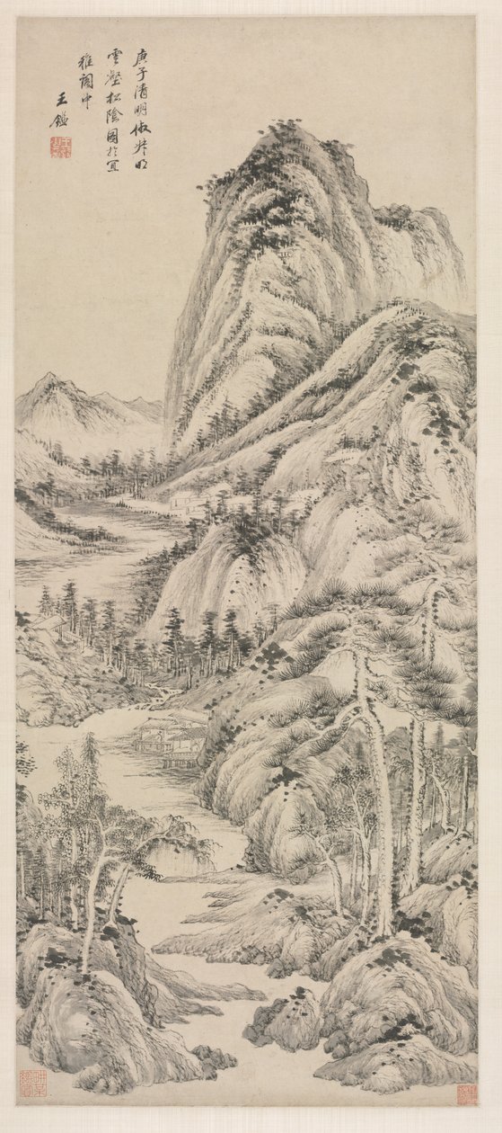 Shade of Pines in a Cloudy Valley, 1660. af Wang Jian