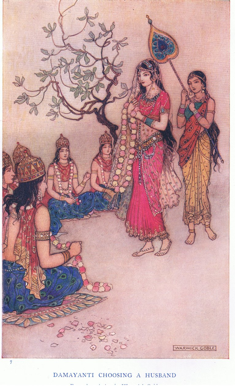 Damayanti vælger en mand af Warwick Goble