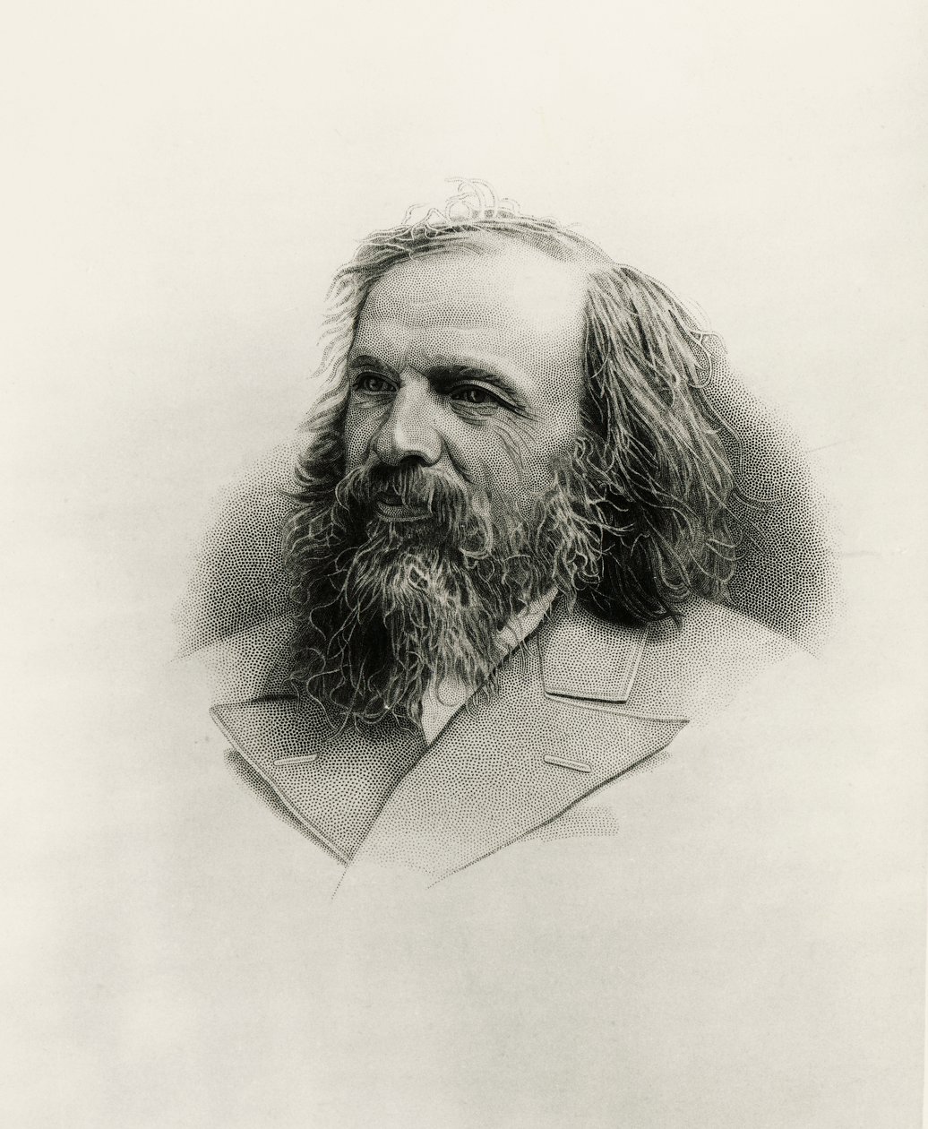 Portræt af Dmitry Ivanovich Mendeleev (Tobolsk af Warwick (after) Brookes