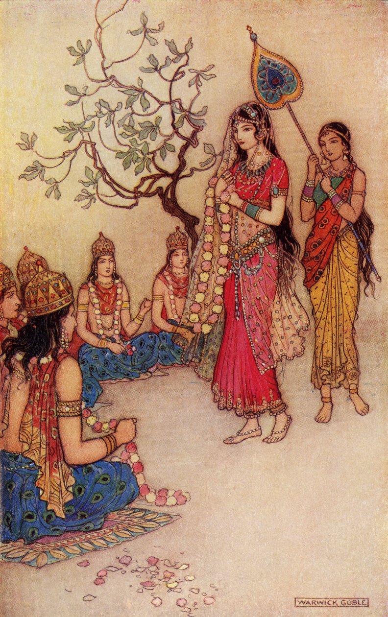 Damatanti Choosing a Husband, illustration fra 