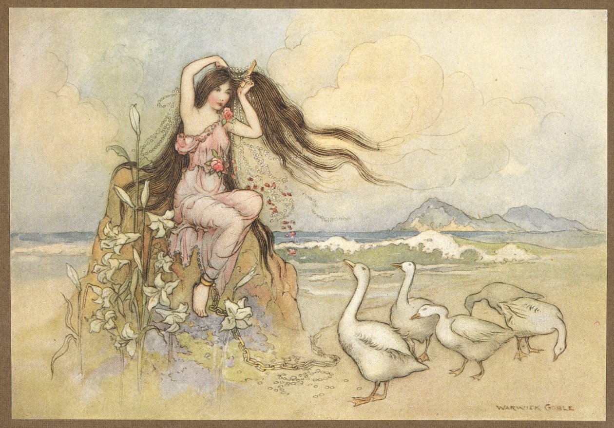 Marziella på kysten fra, De to kager. af Warwick Goble