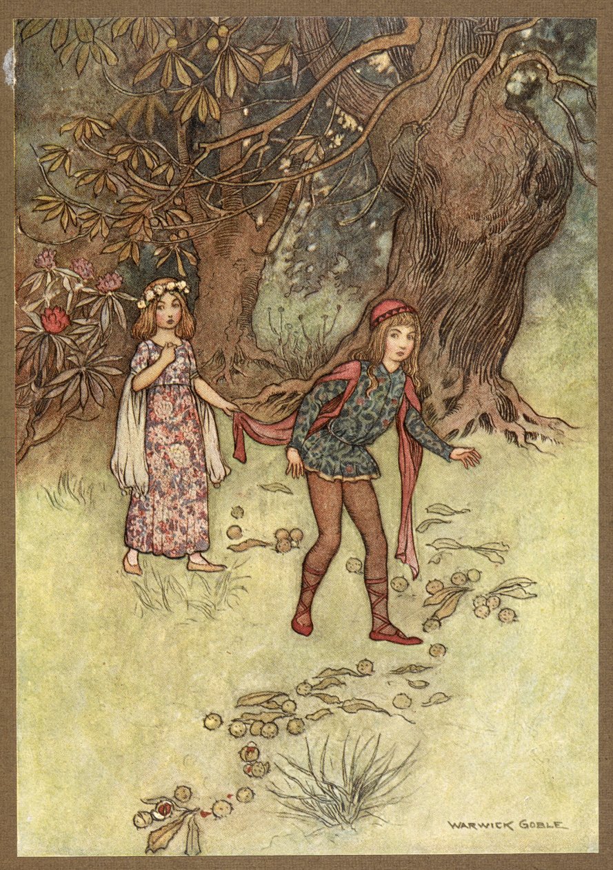 Nennillo og Nennella in the Wood, fra Nennillo and Nennella. af Warwick Goble
