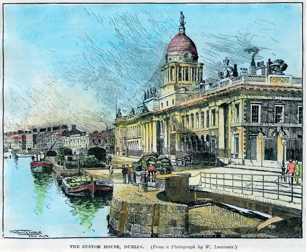 The Custom House, Dublin, Irland, c1890. af Warwick Goble