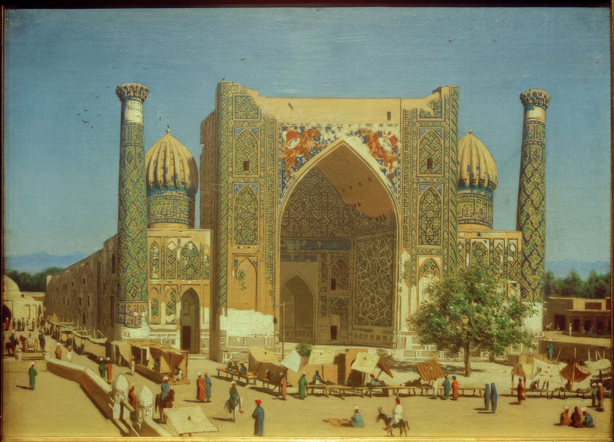 Shir-Dor Medrese på Registan-pladsen i Samarkand af Wassili W. Werestschagin