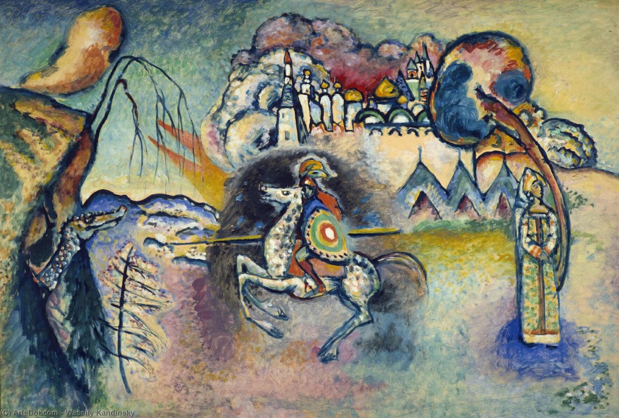 st. george og dragen af Wassily Kandinsky