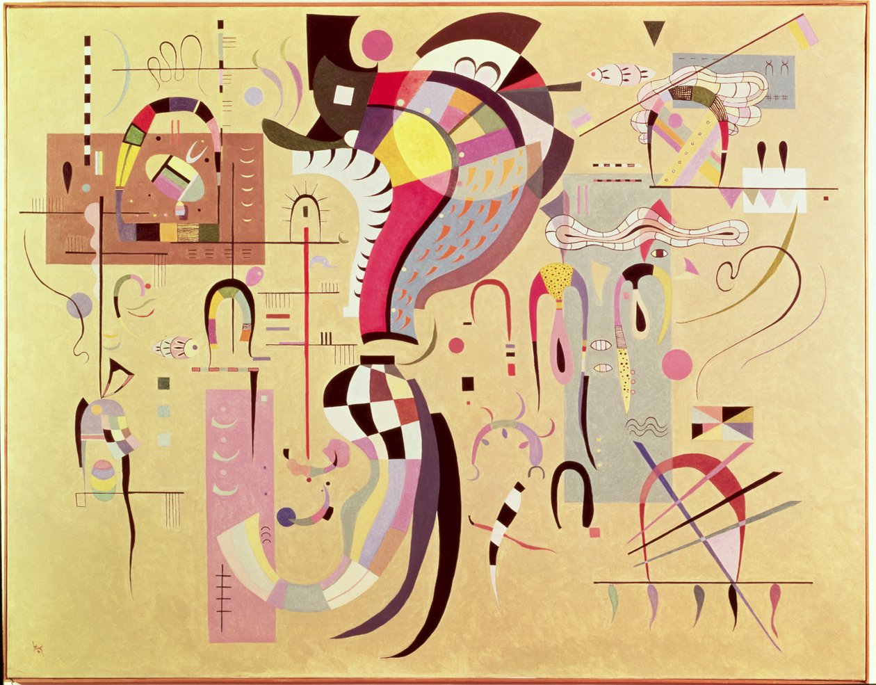 Ledsaget center, 1937 af Wassily Kandinsky