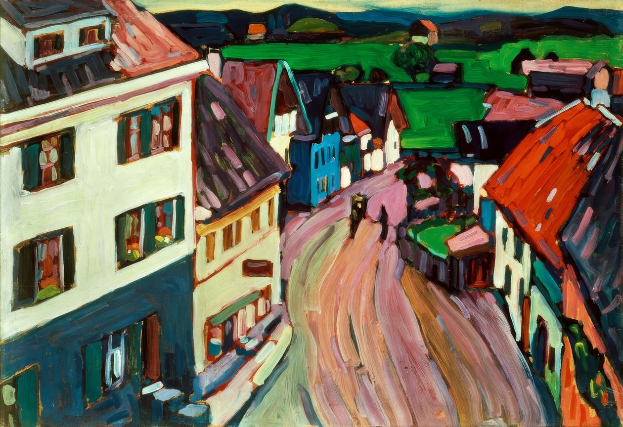 Udsigt fra vinduet på Griesbräu af Wassily Kandinsky