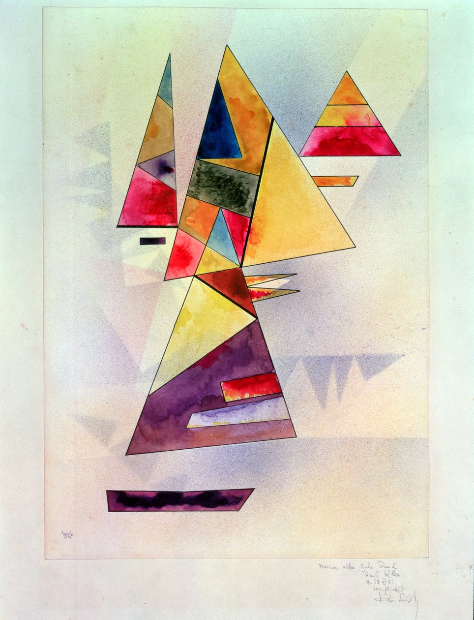 Komposition, 1930 (wc og indisk blæk) af Wassily Kandinsky