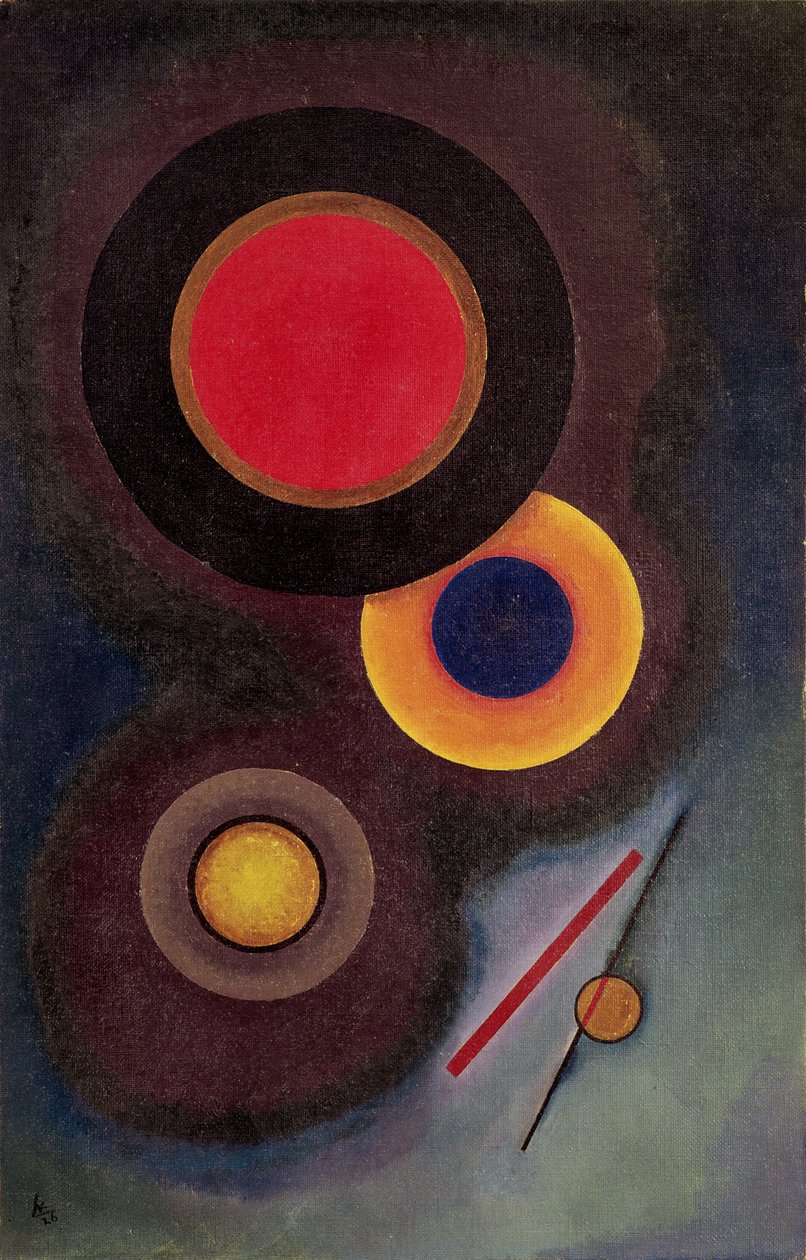 Komposition med cirkler og linjer, 1926 af Wassily Kandinsky