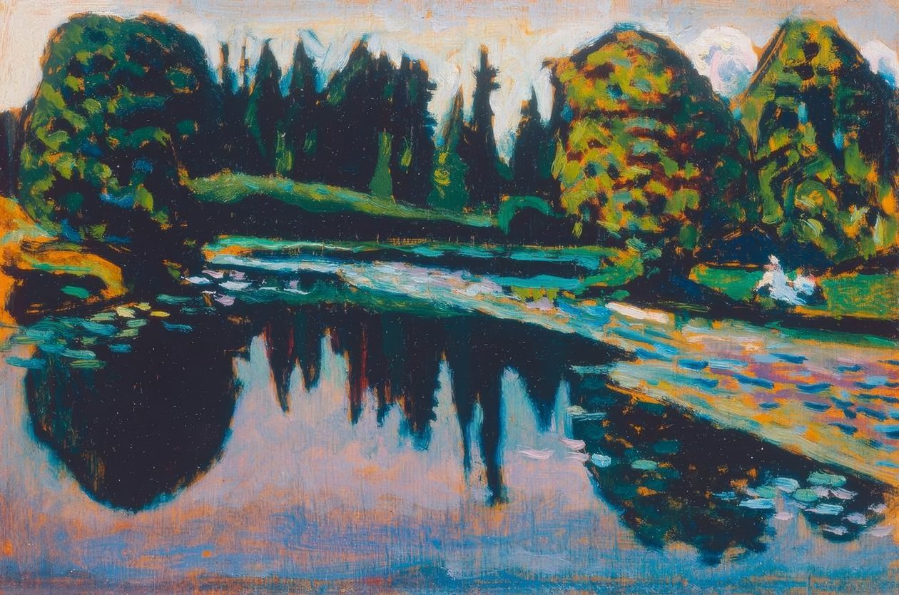 Floden om sommeren af Wassily Kandinsky