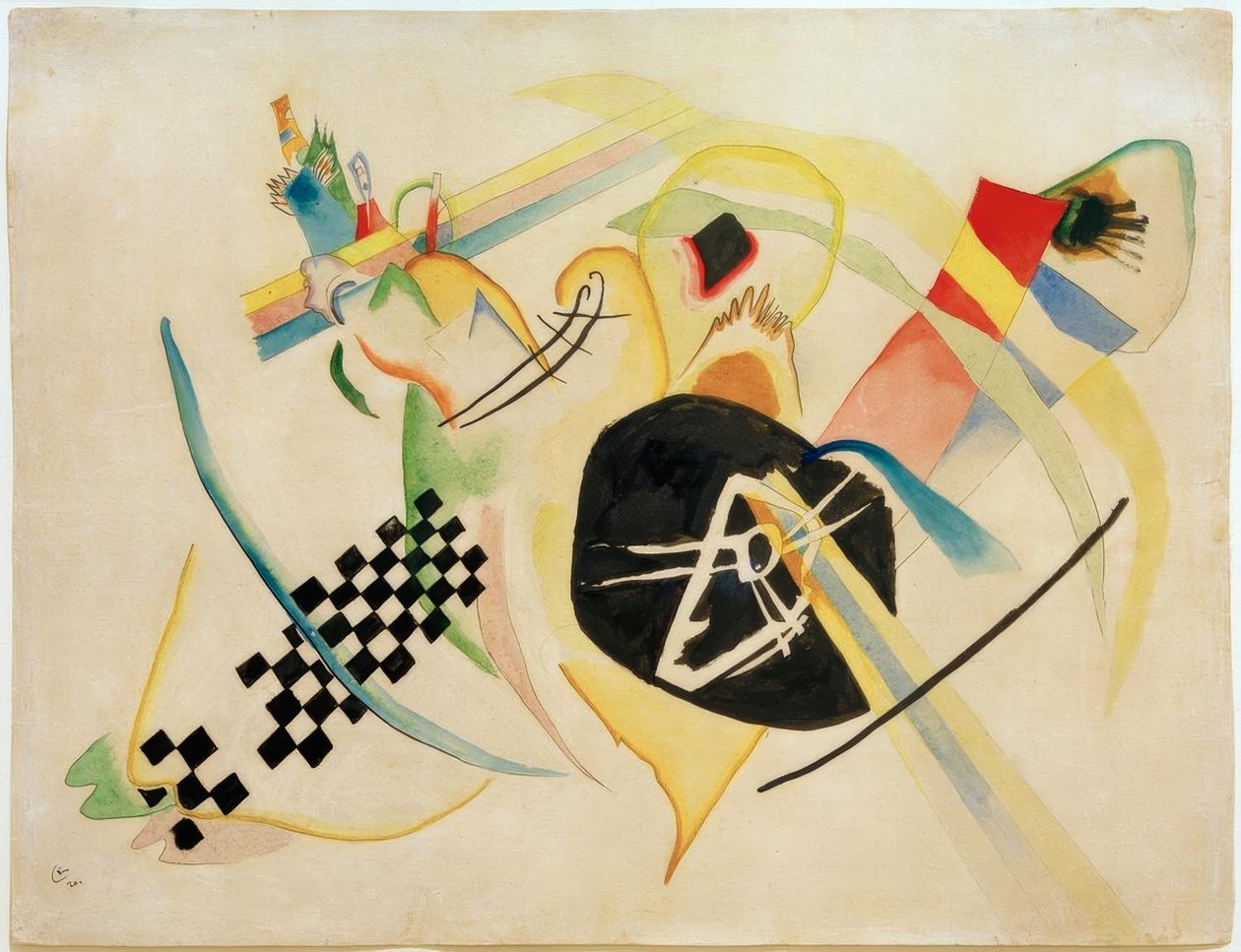 Design til Auf Weiss I af Wassily Kandinsky