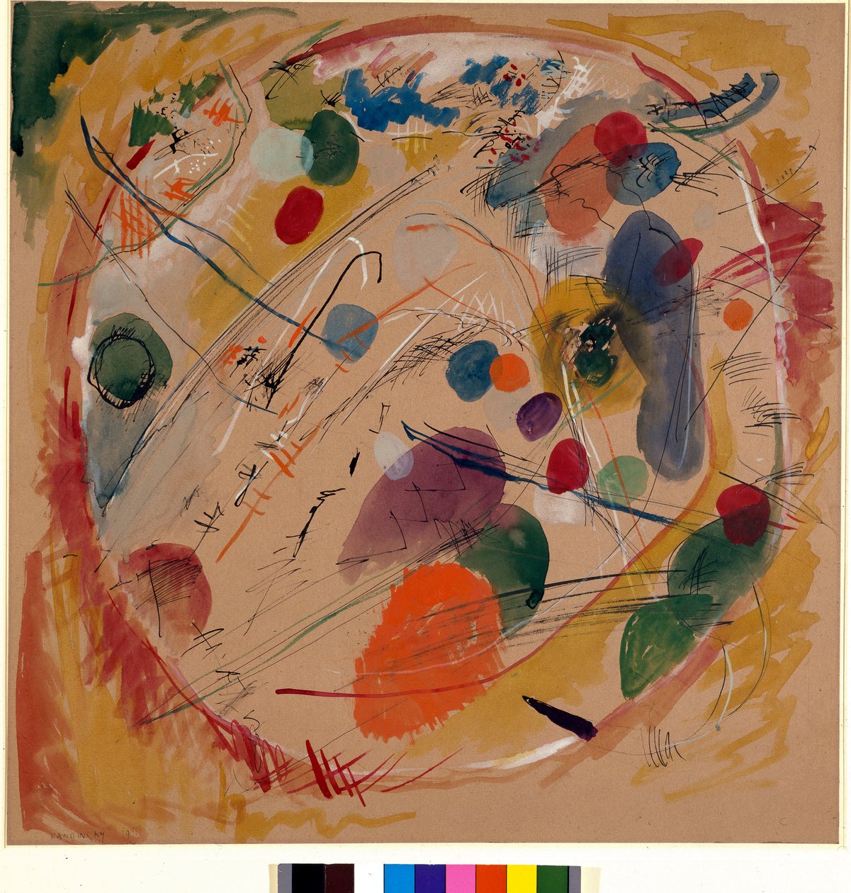 Ekspressionisme: "" In the Circle"" Akvarel af Vassily Kandinsky af Wassily Kandinsky