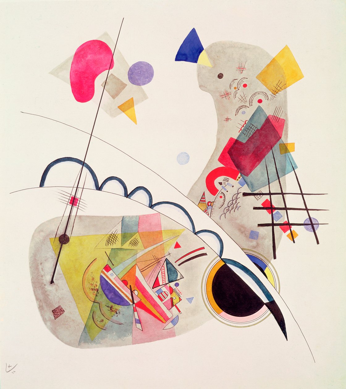 Grave Forme, 1922 (pen og blæk og wc på papir) af Wassily Kandinsky