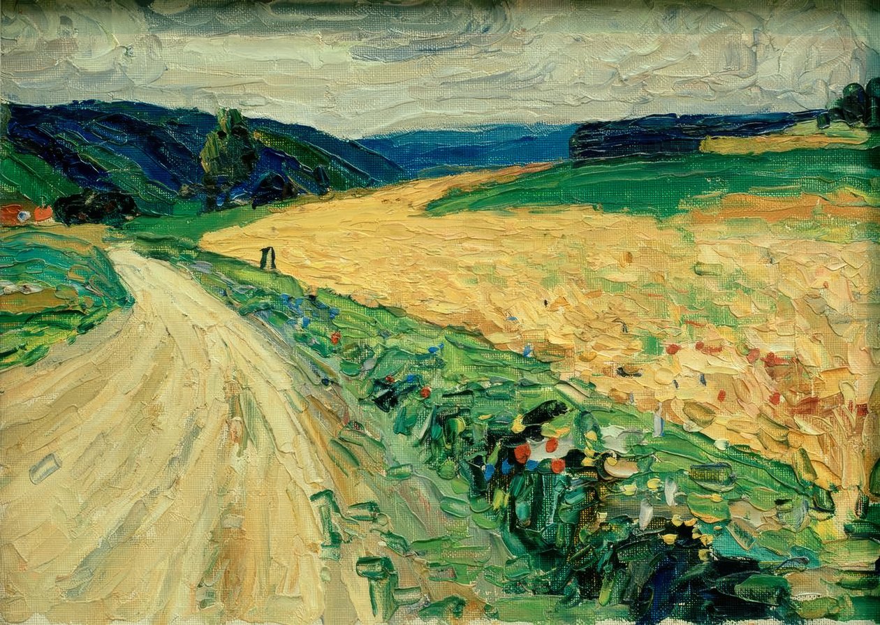 Kallmünz - Naturundersøgelse om den gule scenetrøje af Wassily Kandinsky