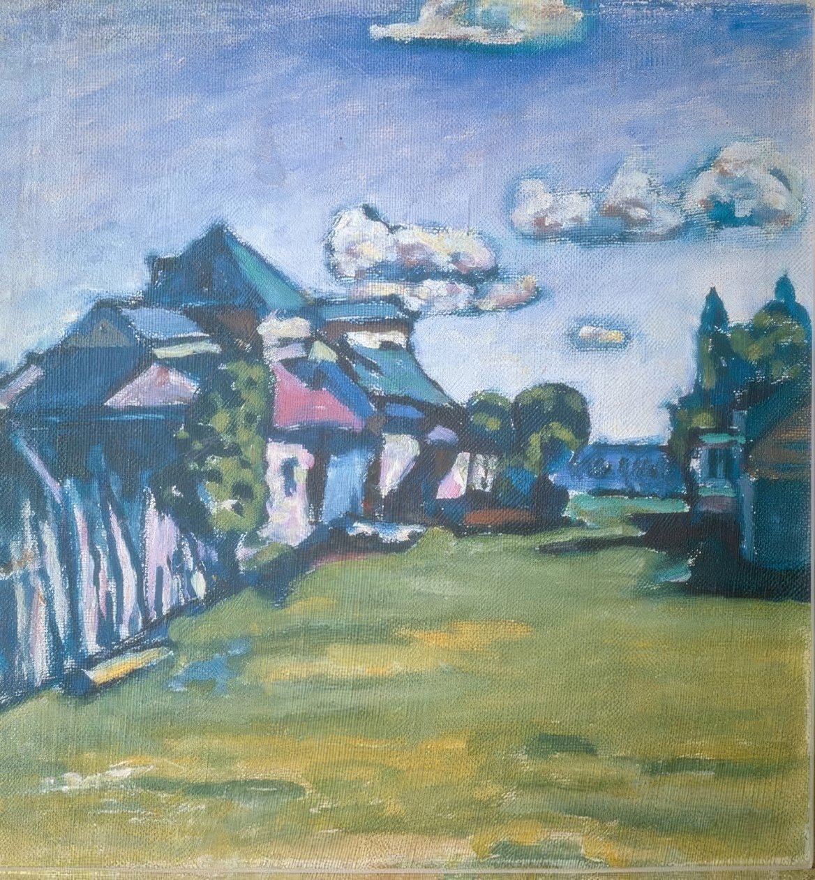 Landskab med huse af Wassily Kandinsky