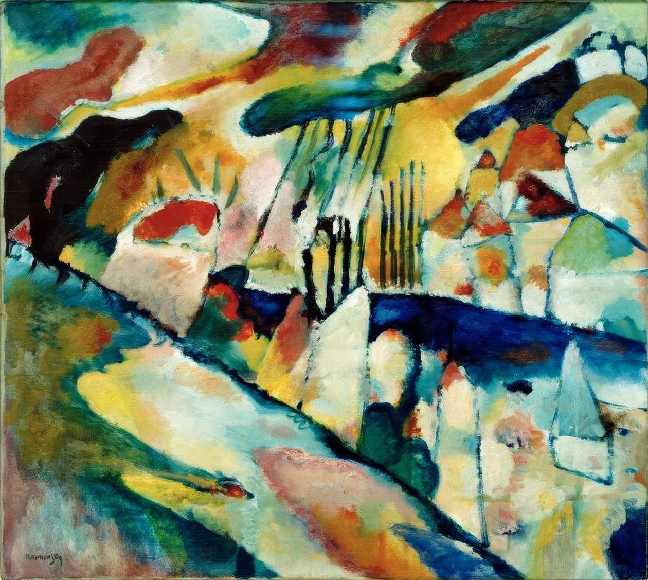 Landskab med regn af Wassily Kandinsky